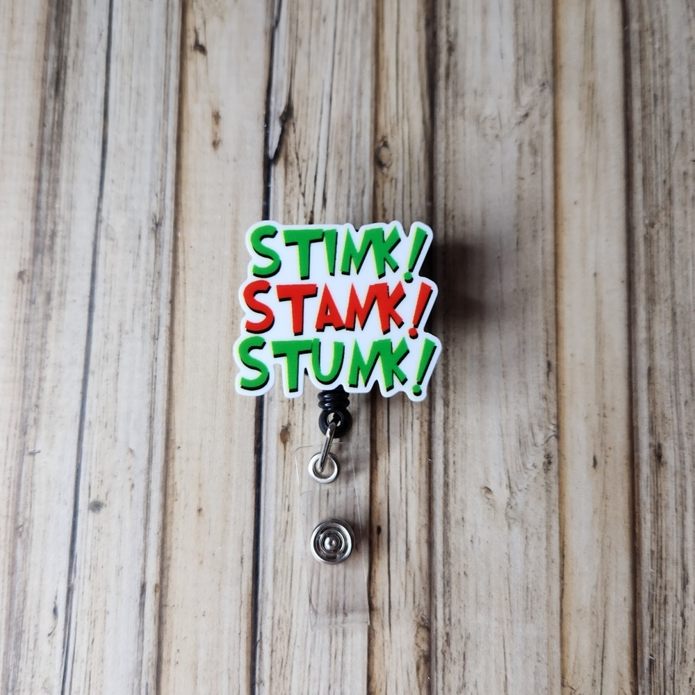 Christmas Grinch Belt Clip Badge Reel Name Tag Holder